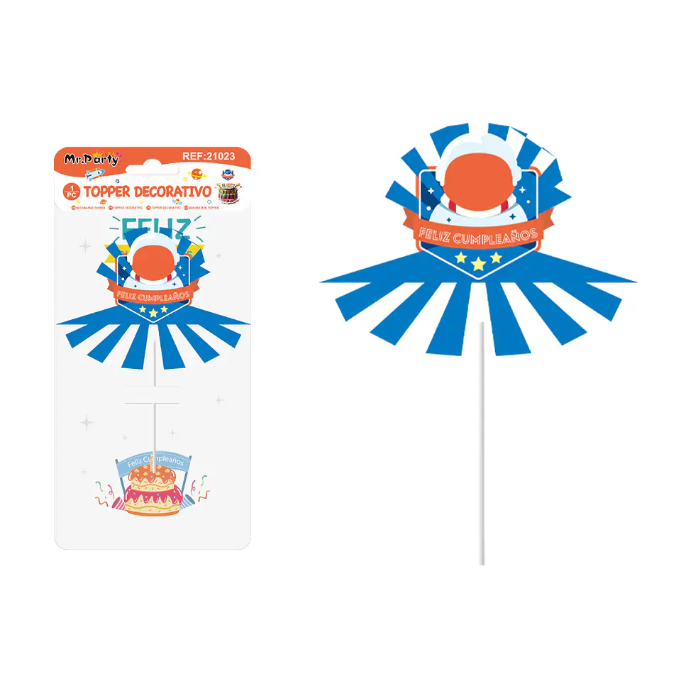 Cake Topper de astronauta de papel 1