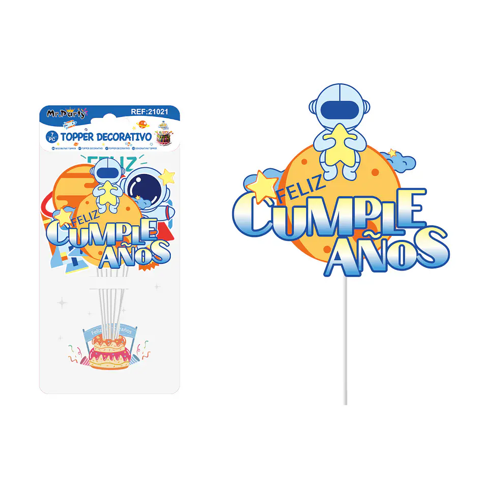 Cake Topper de viaje cósmico 7pcs 1