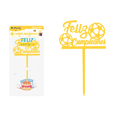 Cake Topper de fútbol acrílico