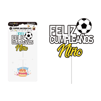 Cake Topper de fútbol de papel 1pcs