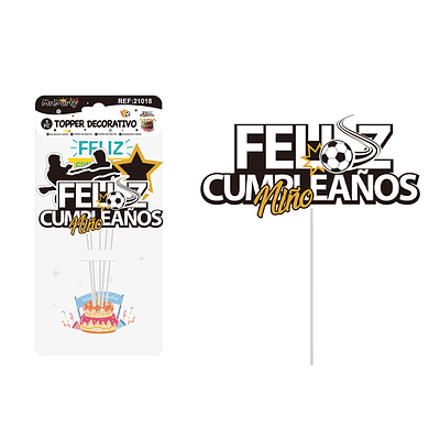 Cake Topper de fútbol de papel 5pcs