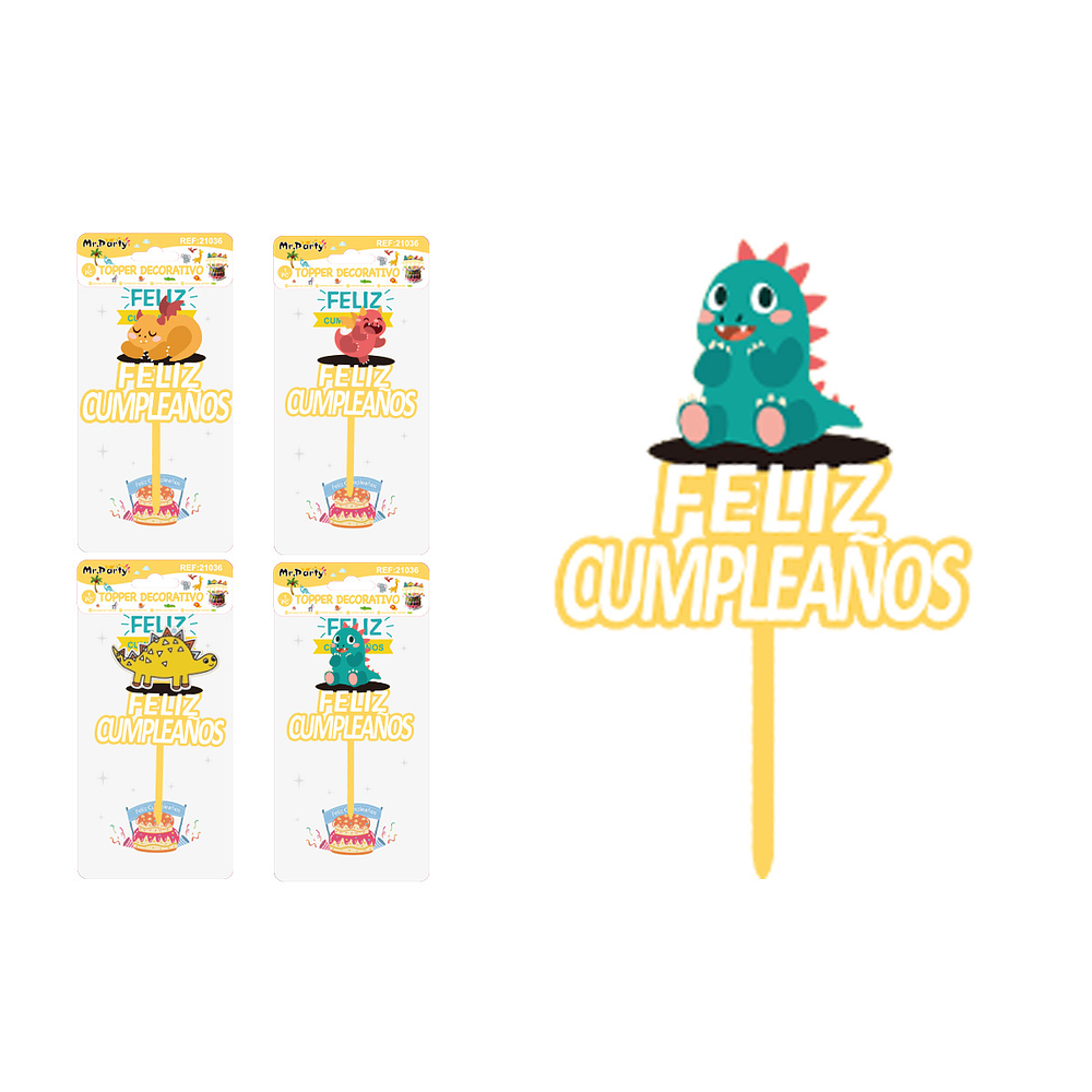 Cake Topper de dinosaurio Diseño Aleatorio