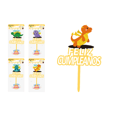 Cake Topper de dinosaurio Diseño Aleatorio