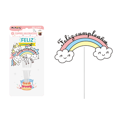 Cake Topper de unicornio de papel 8pcs