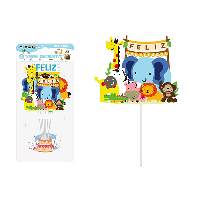 Cake Topper de animales 8pcs