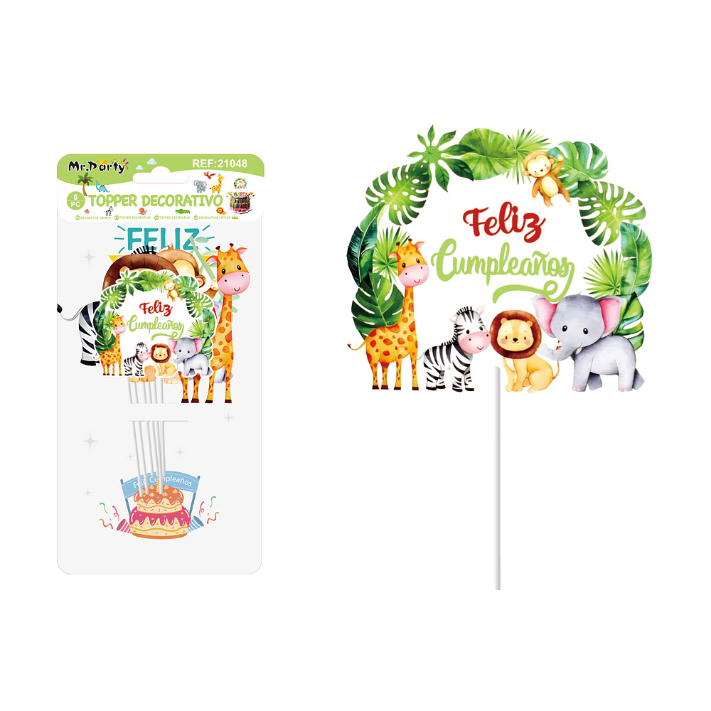 Cake Topper de animales 6pcs