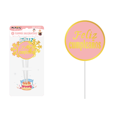 Cake Topper feliz cumpleaños con nieve  5pcs