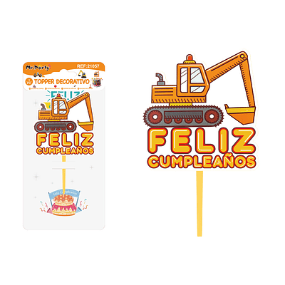 Cake Topper de excavadora acrílica