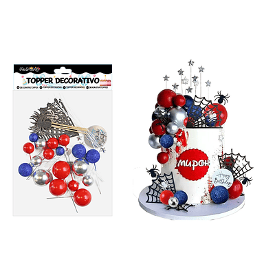 Set topper de decoración araña para pastel 37pcs
