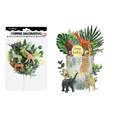 Set topper de decoración animales para pastel 27pcs