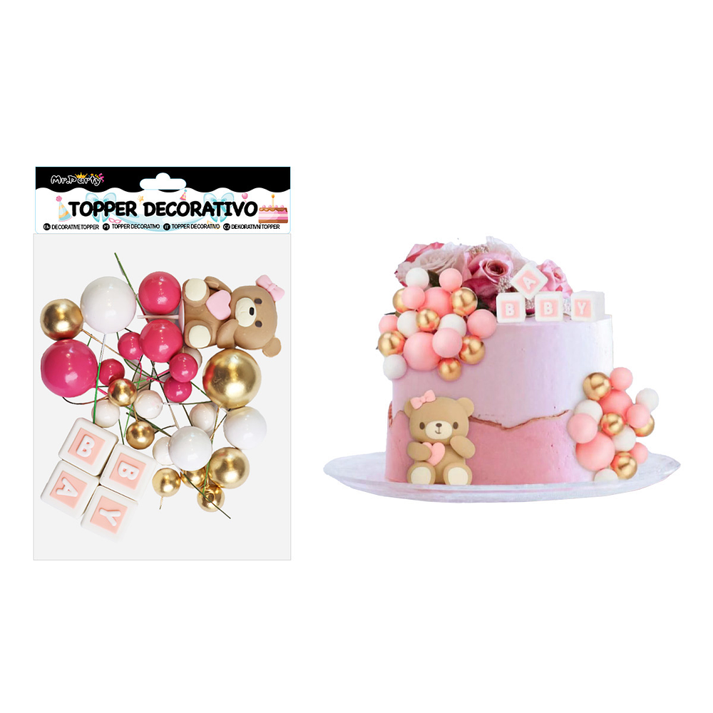 Set topper de decoración osito para pastel 29pcs