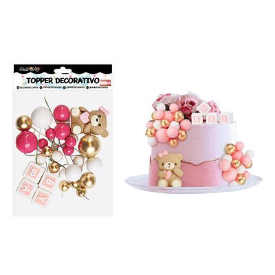 Set topper de decoración osito para pastel 29pcs