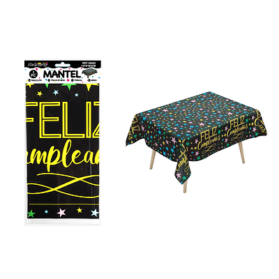 Mantel negro con estrellas 137*183cm
