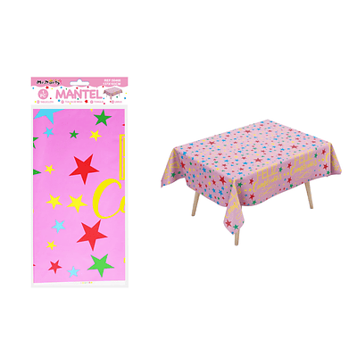 Mantel rosa con estrellas 137*183cm
