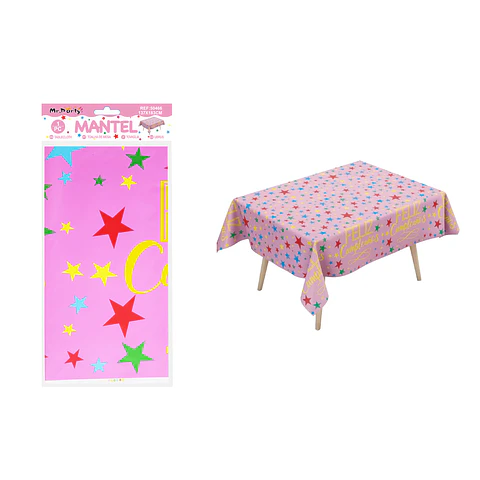 Mantel rosa con estrellas 137*183cm