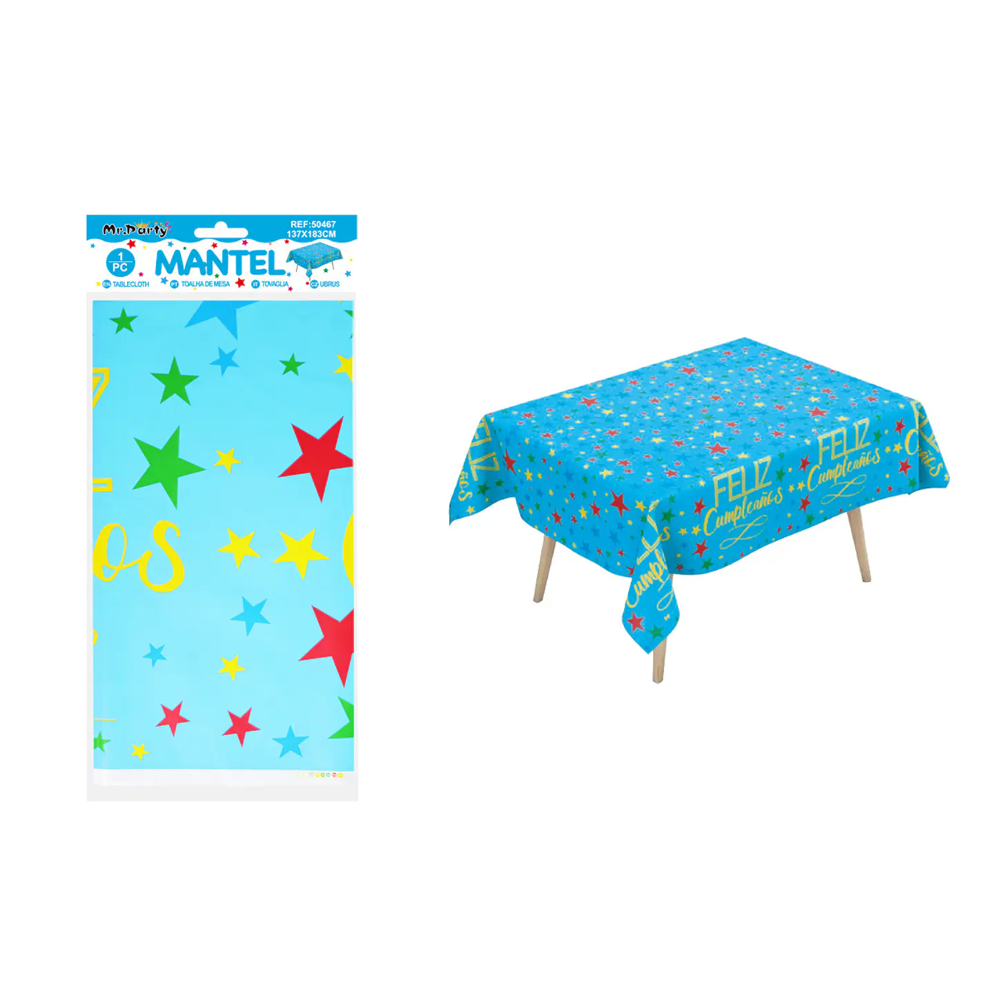 Mantel azul con estrellas 137*183cm 1