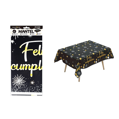 Mantel negro con fuegos artificiales 137*183cm