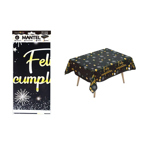 Mantel negro con fuegos artificiales 137*183cm
