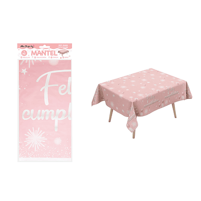 Mantel rosa con fuegos artificiales 137*183cm