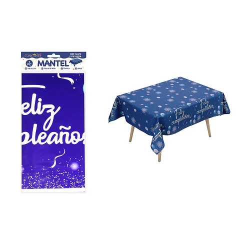 Mantel azul royal con fuegos artificiales 137*183cm