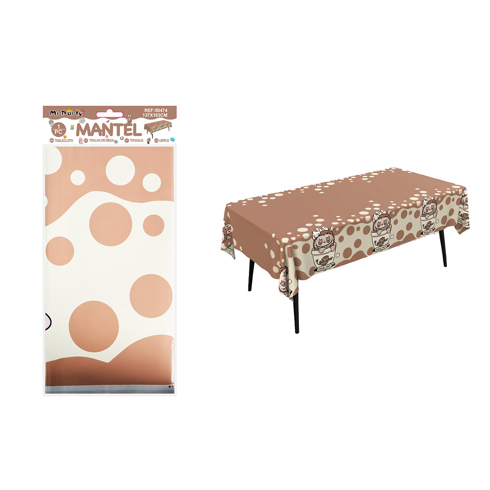 Mantel de personajes Capuchino Popmart 137*183cm