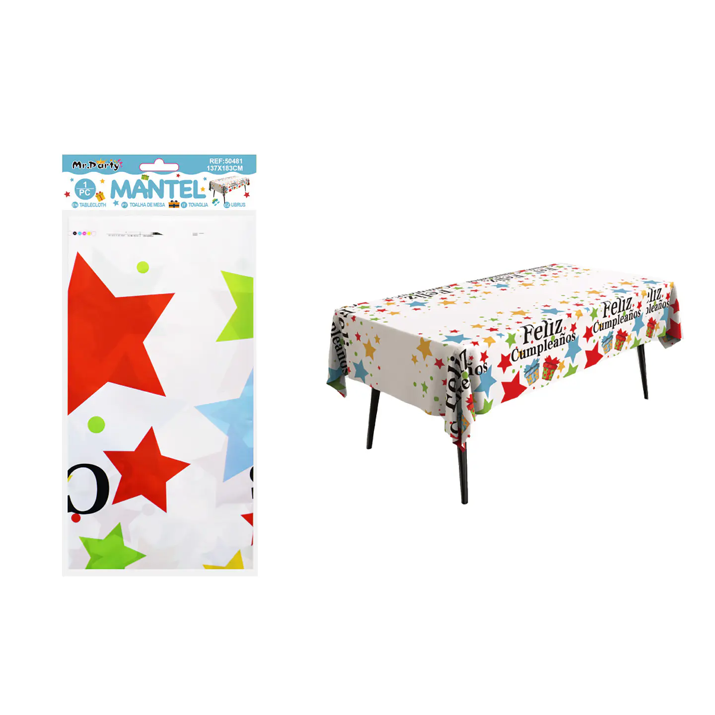 Mantel de estrella feliz cumpleaños 137*183cm 1