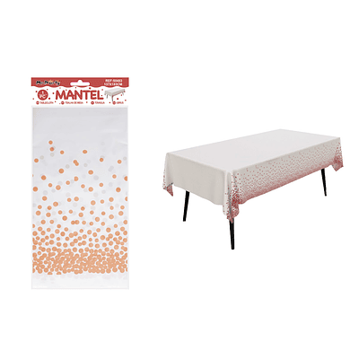 Mantel de lunares oro rosa 137*183cm