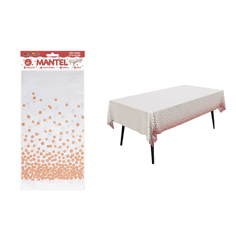 Mantel de lunares oro rosa 137*183cm