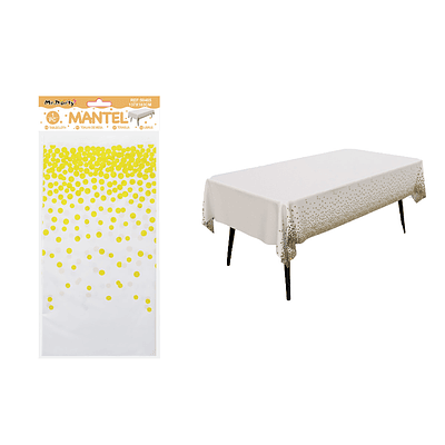 Mantel de lunares oro 137*183cm