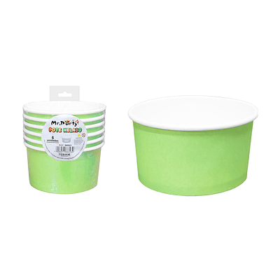 Vaso de helado verde manzana 230g 6pcs 200ml