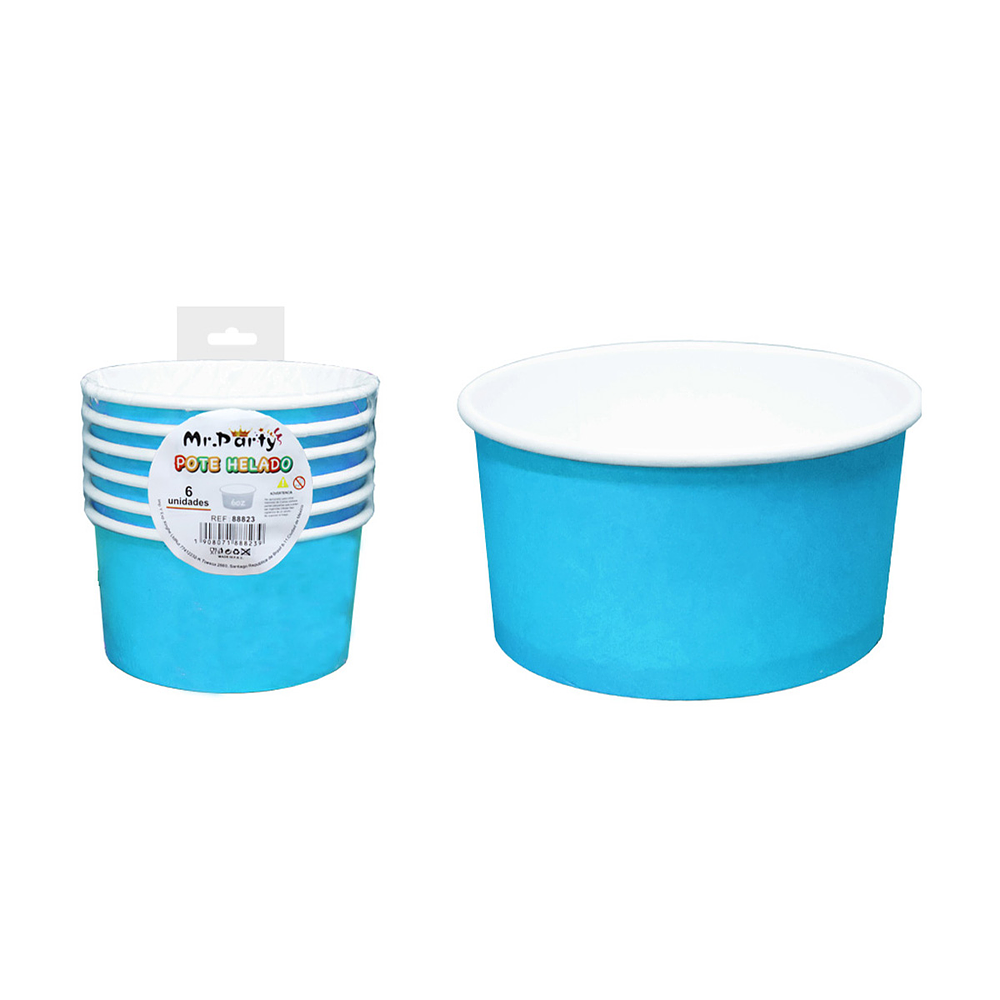 Vaso de helado azul cielo 230g 6pcs 200ml