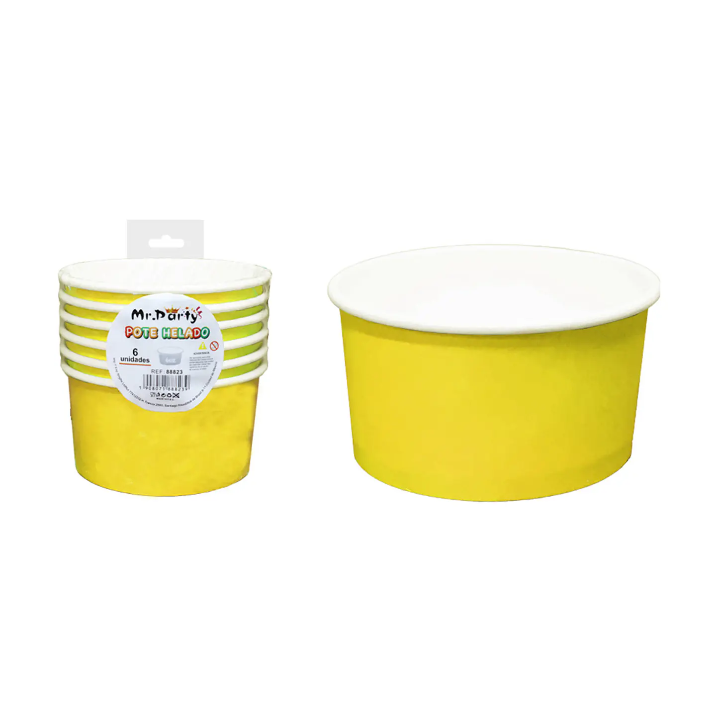Vaso de helado amarillo 230g 6pcs 200ml 1