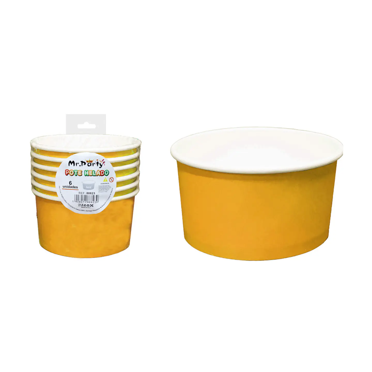 Vaso de helado dorado 230g 6pcs 200ml 1