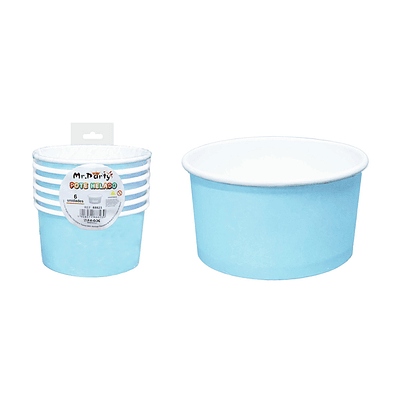 Vaso de helado celeste 230g 6pcs 200ml