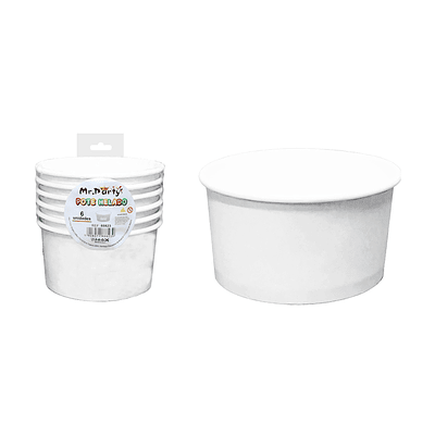 Vaso de helado blanco 230g 6pcs 200ml
