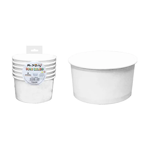 Vaso de helado blanco 230g 6pcs 200ml
