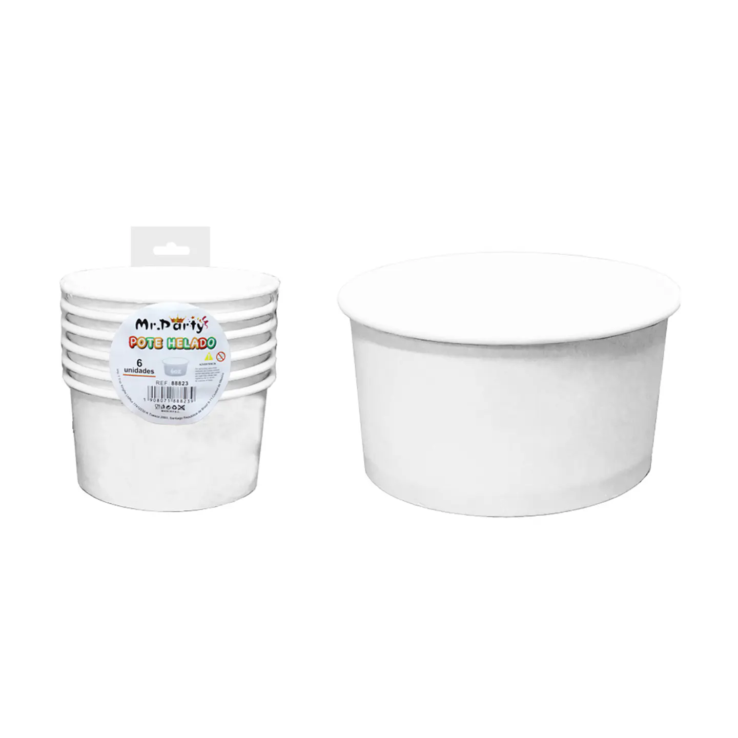Vaso de helado blanco 230g 6pcs 200ml 1
