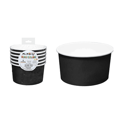 Vaso de helado negro 230g 6pcs 200ml