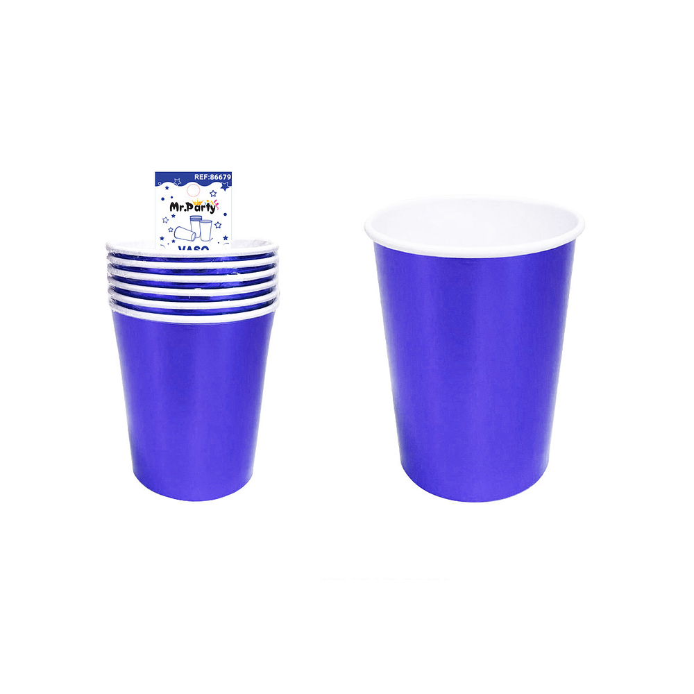 Vaso de papel azul 6pcs