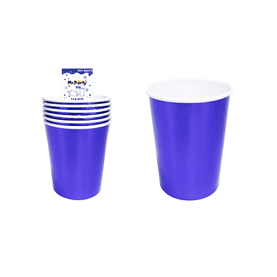 Vaso de papel azul 6pcs
