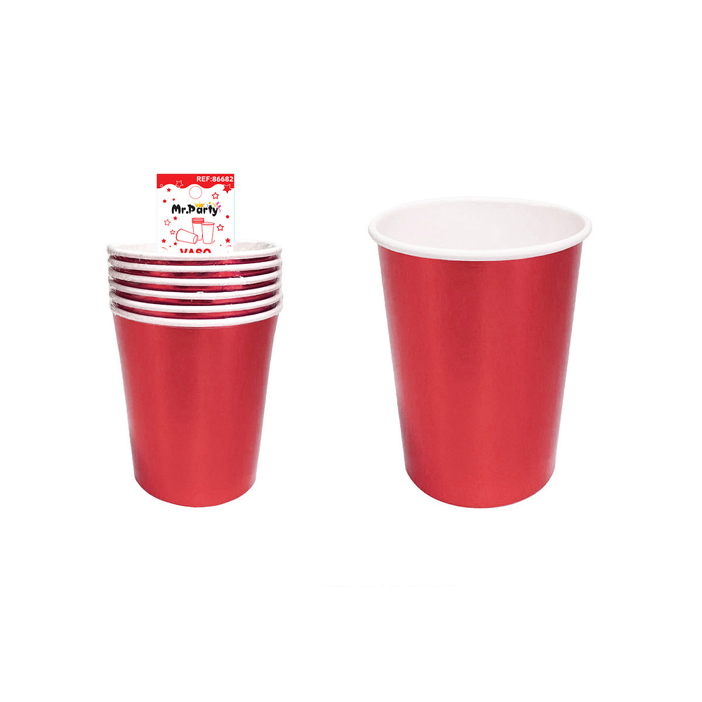 Vaso de papel rojo 6pcs