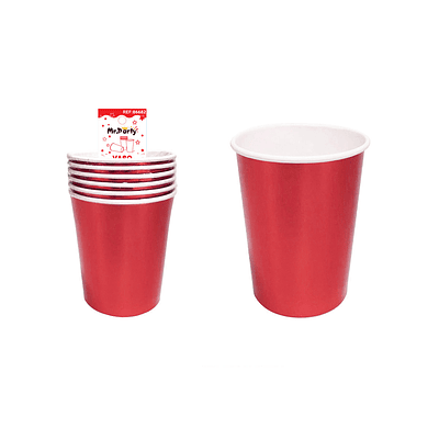 Vaso de papel rojo 6pcs