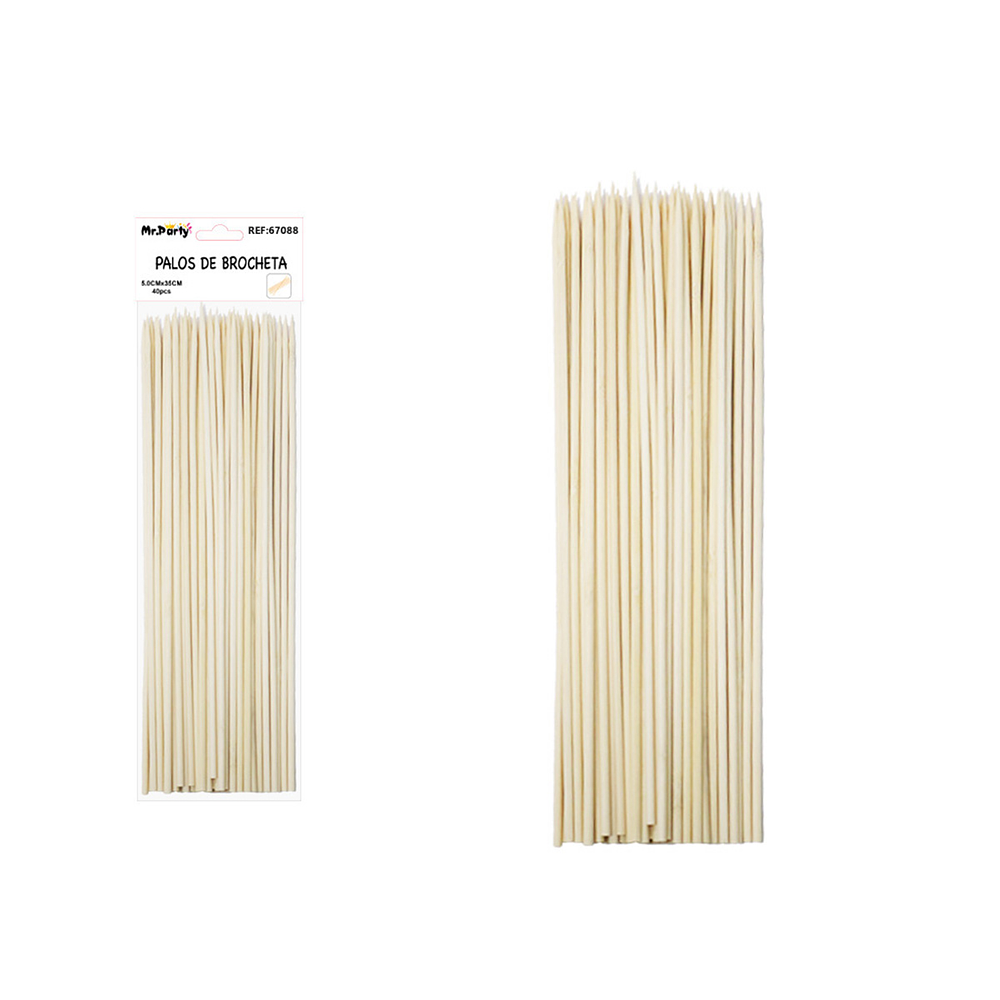 Palos de brochetas de bambú 0.6*35cm 25pcs
