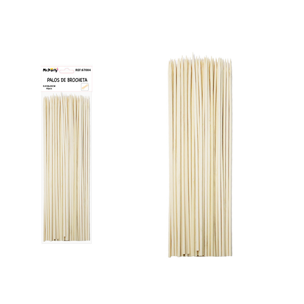 Palos de brochetas de bambú 0.3*20cm 80pcs