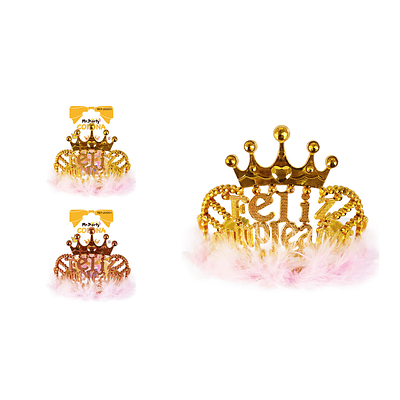 Corona con diamantes y encaje Color Aleatorio