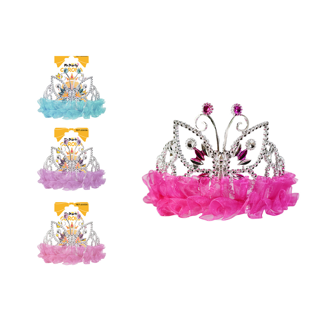 Corona de mariposa con diamantes y encaje Color Aleatorio