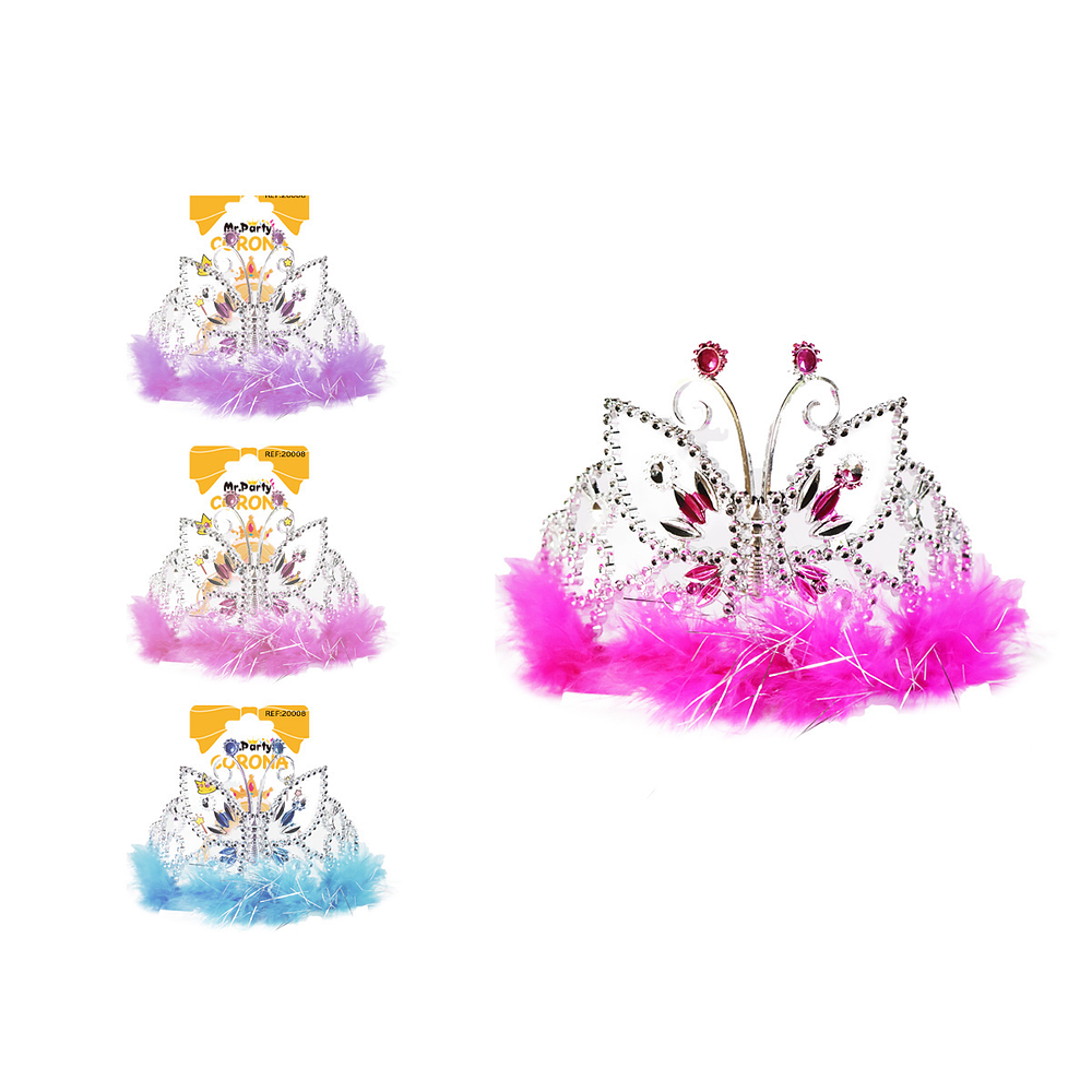 Corona de mariposa con diamantes y encaje Color Aleatorio