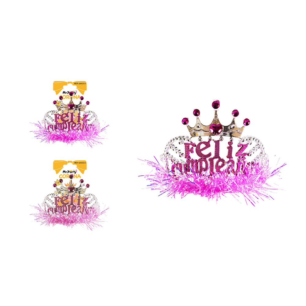 Corona de cumpleaños con hilo brillante Color Aleatorio
