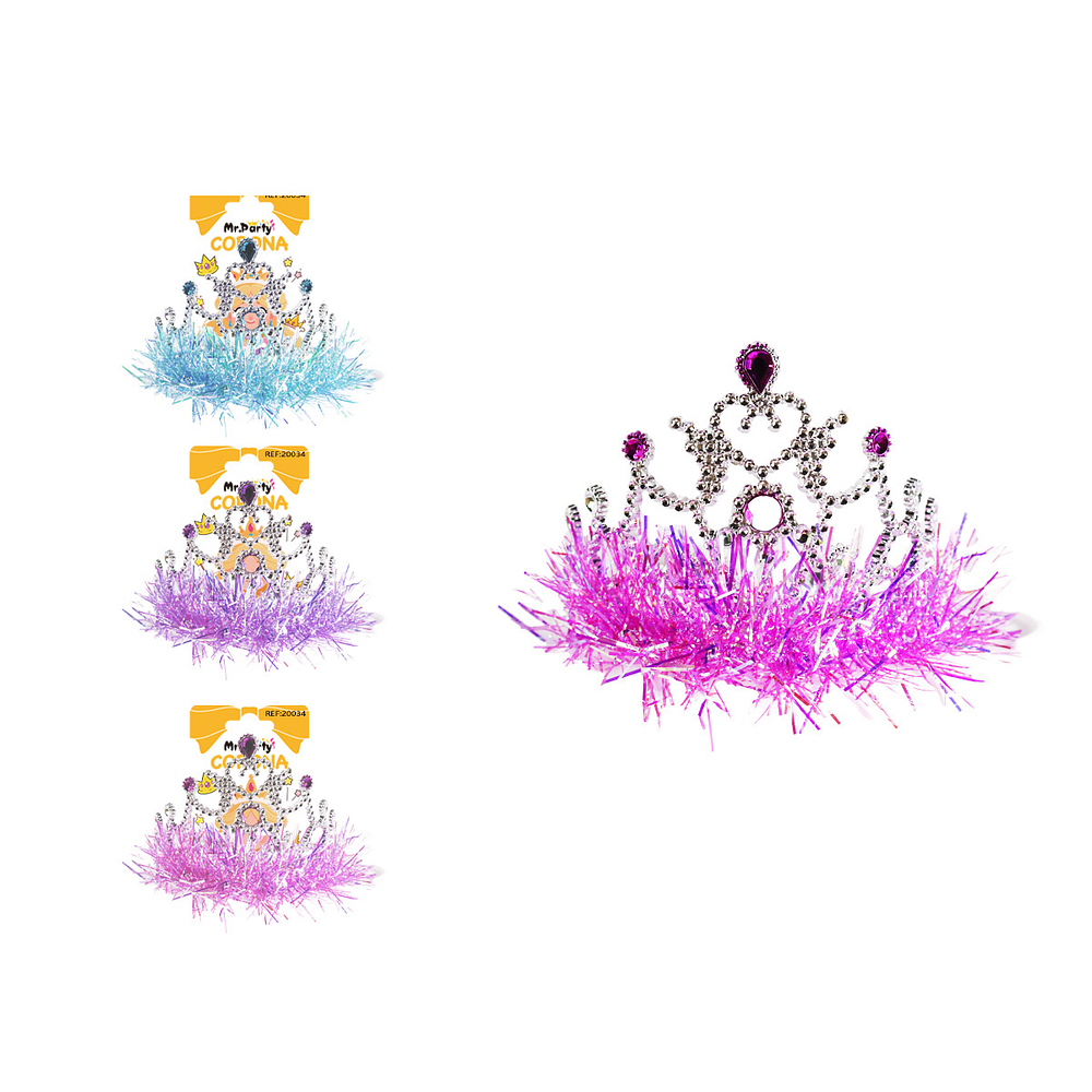 Corona con diamantes y hilo brillante Color Aleatorio