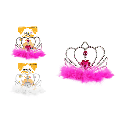 Corona con colgante de corazón y plumas Color Aleatorio